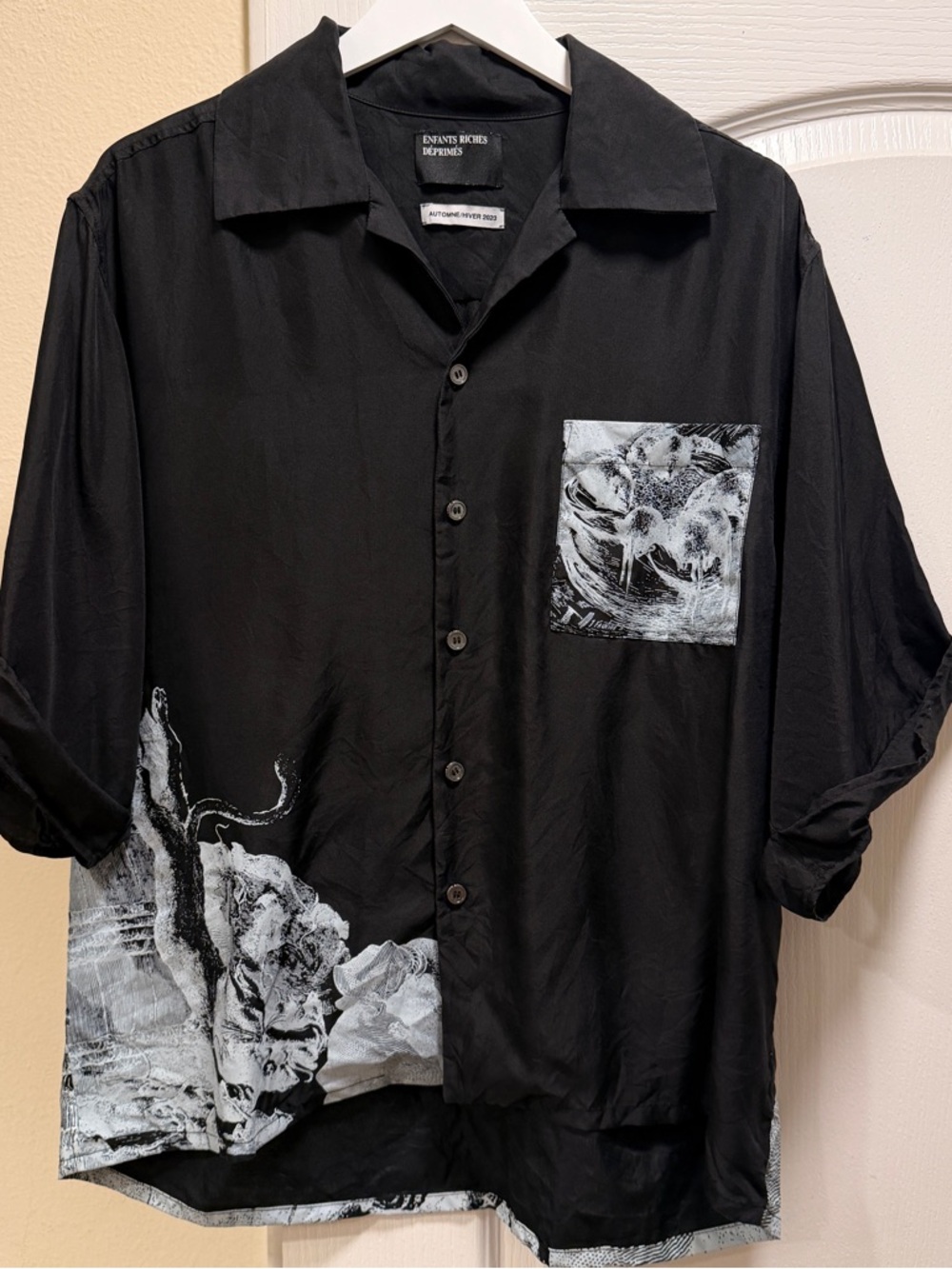 Enfants Riches Déprimés Black Graphic Pocket Button-Down Shirt